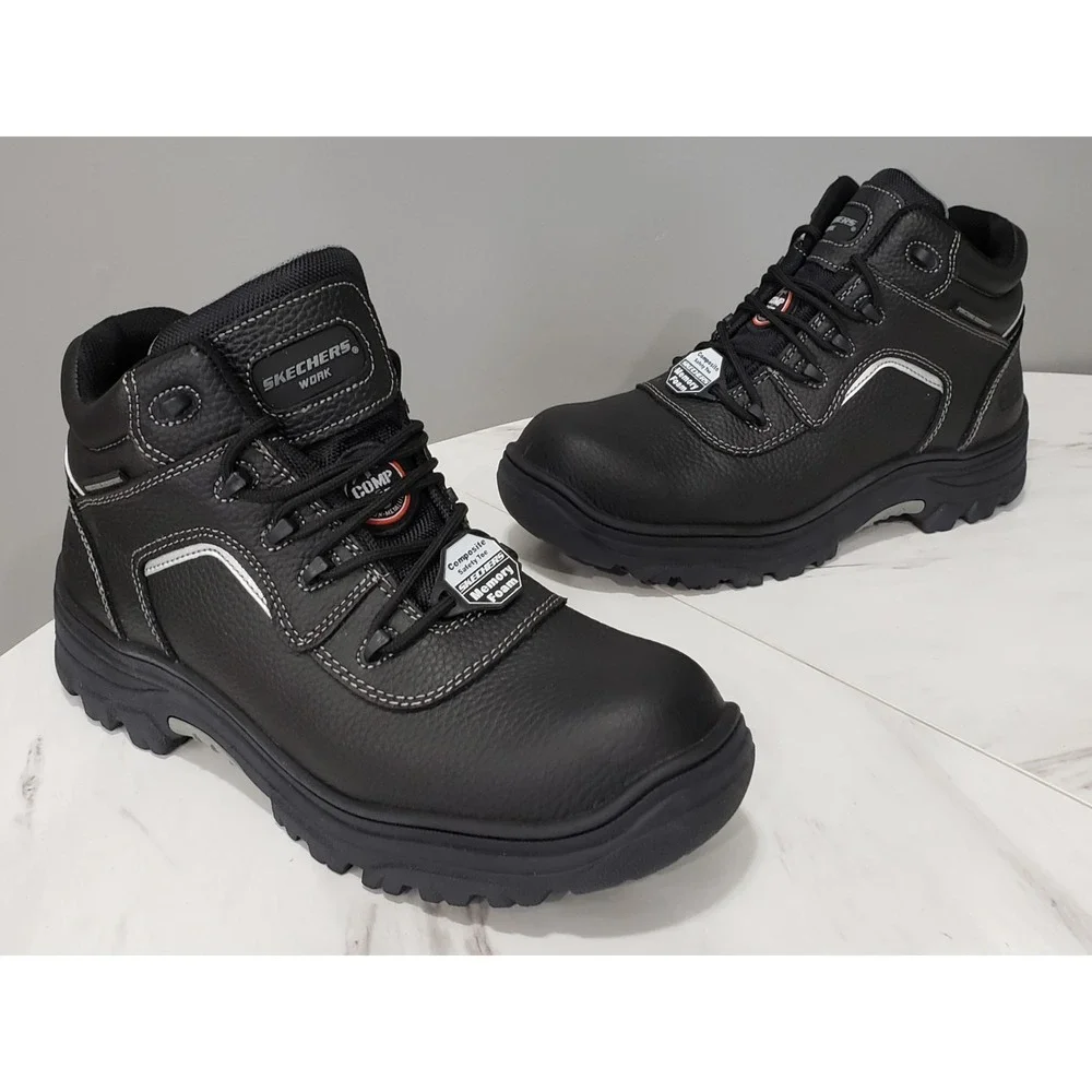 Skechers Men's‎ Size 11 Work Relaxed Fit Burgin Sosder Comp Toe Boots Black